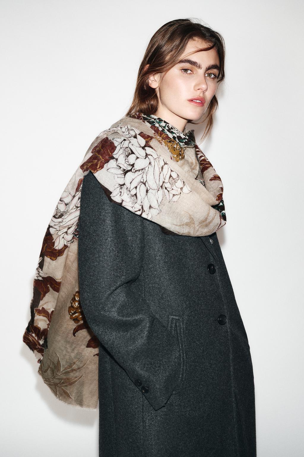 ШАРФ С ЦВЕТОЧНЫМ ПРИНТОМ