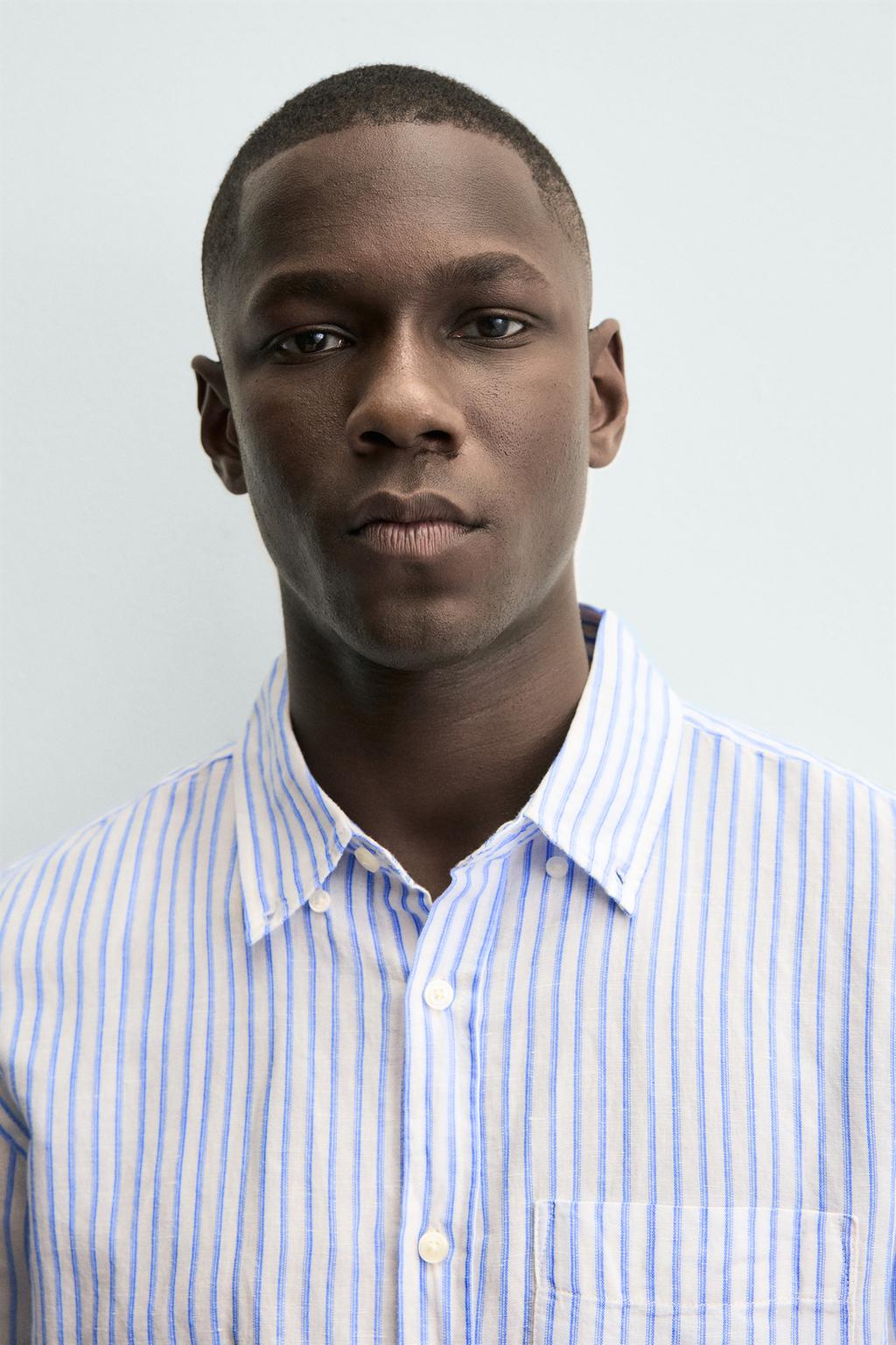 Рубашка из льна и хлопка с регулярной посадкой