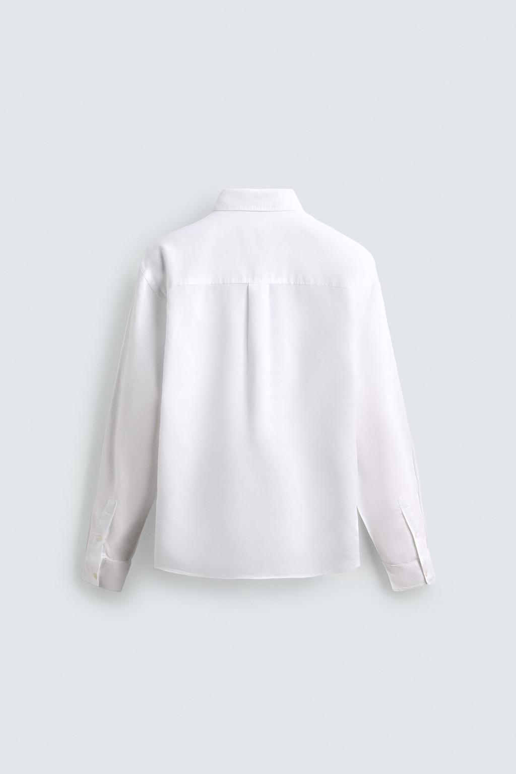 Рубашка из льна и хлопка с регулярной посадкой