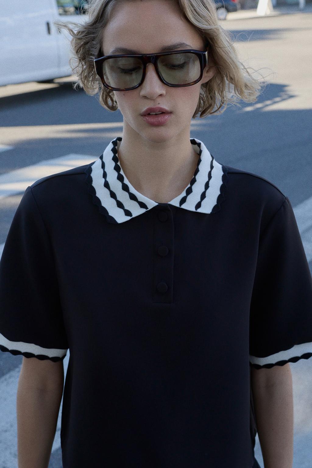 ТОП ПОЛО КОМБИНИРОВАННЫЙ