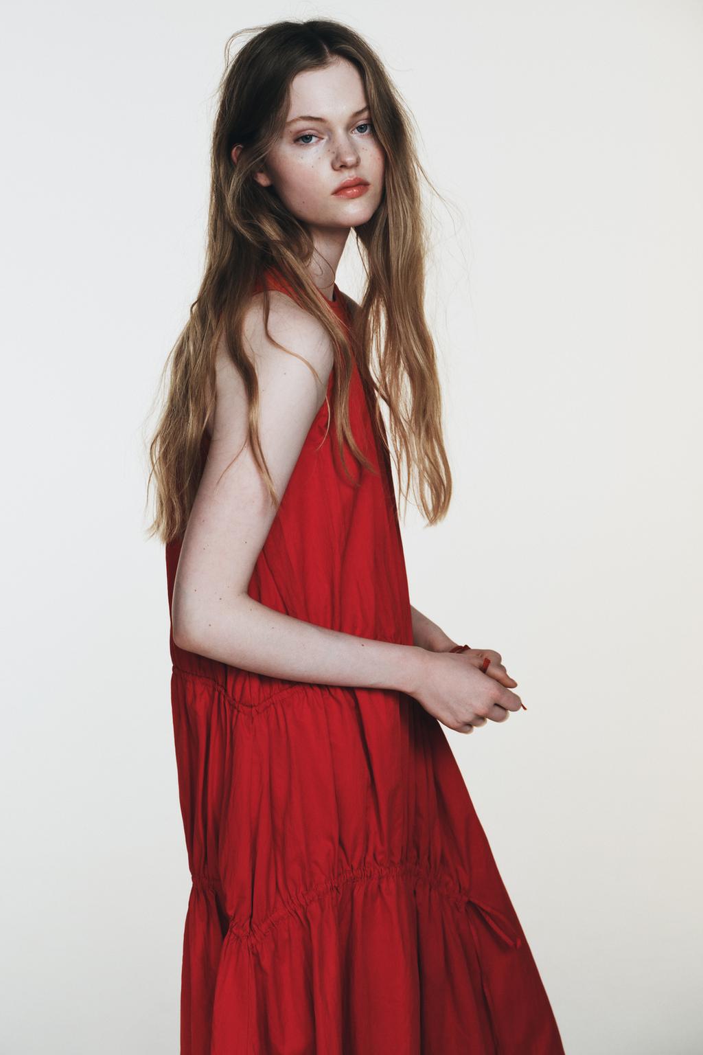 ПЛАТЬЕ МИДИ ИЗ НЕЙЛОНА С ЗАВЯЗКАМИ