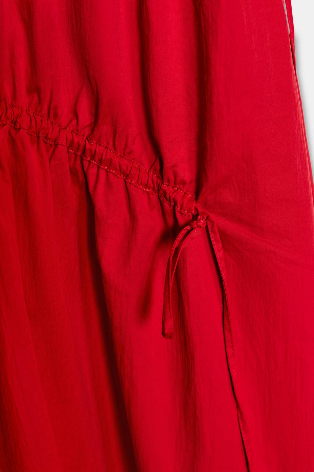 ПЛАТЬЕ МИДИ ИЗ НЕЙЛОНА С ЗАВЯЗКАМИ