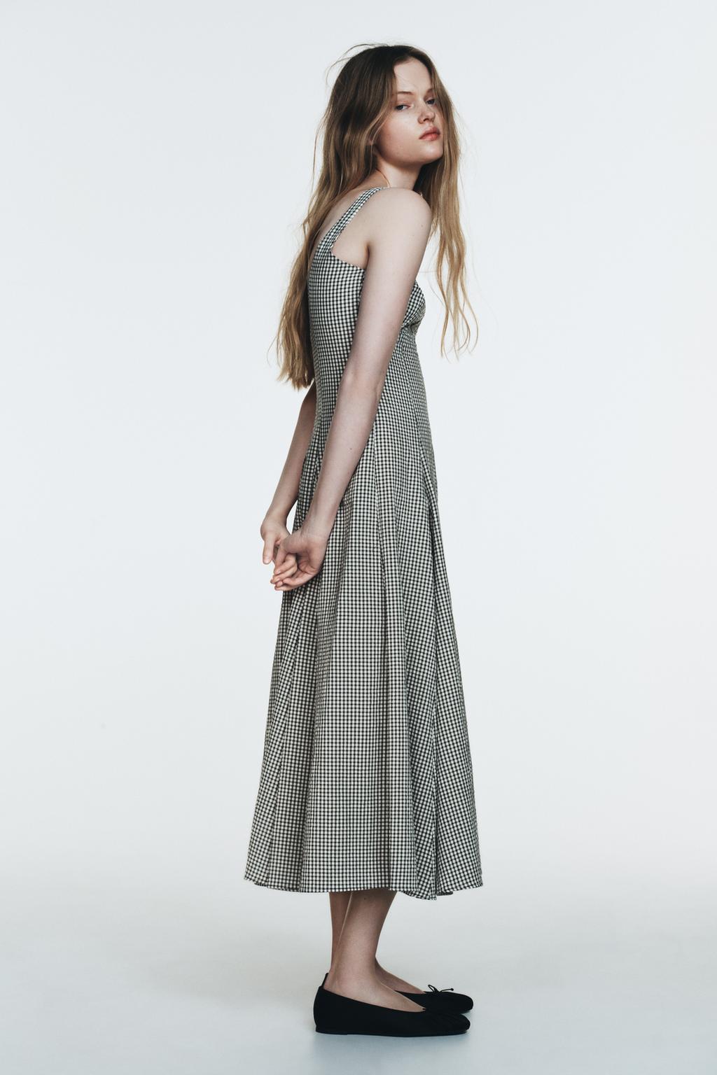 ПЛАТЬЕ МИДИ В КЛЕТКУ ВИШИ