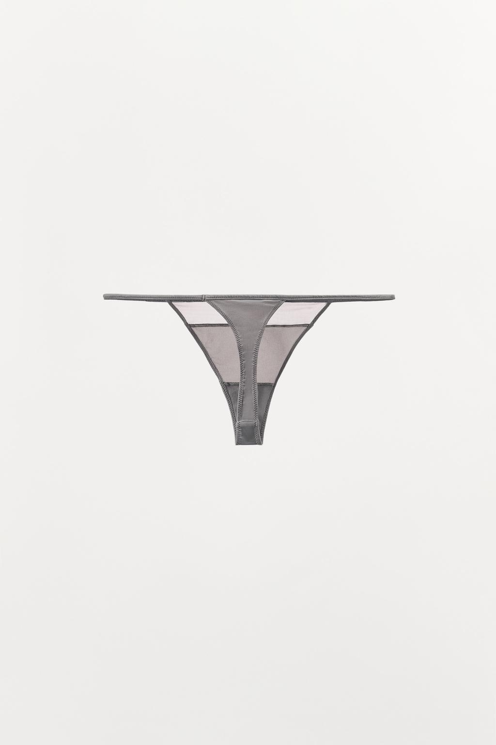 ТРУСЫ ТАНГА ИЗ КОМБИНИРОВАННОГО ТЮЛЯ