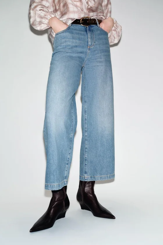 ДЖИНСЫ Z.08 WIDE LEG CROPPED С ПОЯСОМ