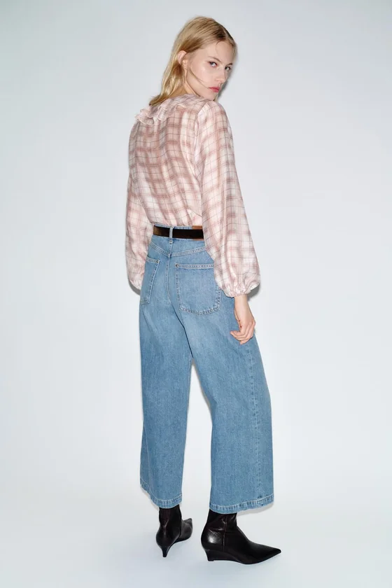 ДЖИНСЫ Z.08 WIDE LEG CROPPED С ПОЯСОМ