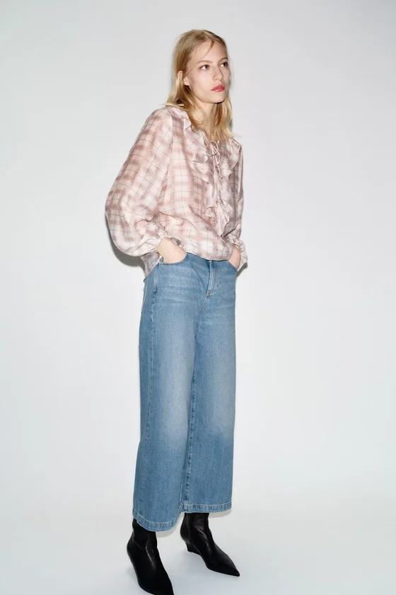 ДЖИНСЫ Z.08 WIDE LEG CROPPED С ПОЯСОМ