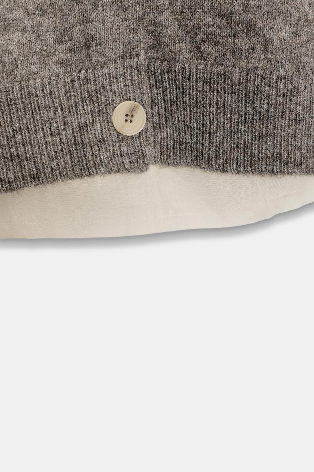 КАРДИГАН ИЗ КОМБИНИРОВАННОЙ ТКАНИ С ПОЯСОМ