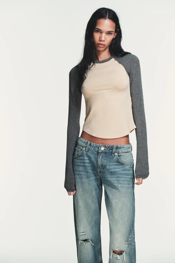 ДЖИНСЫ TRF WIDE-LEG С НИЗКОЙ ПОСАДКОЙ
