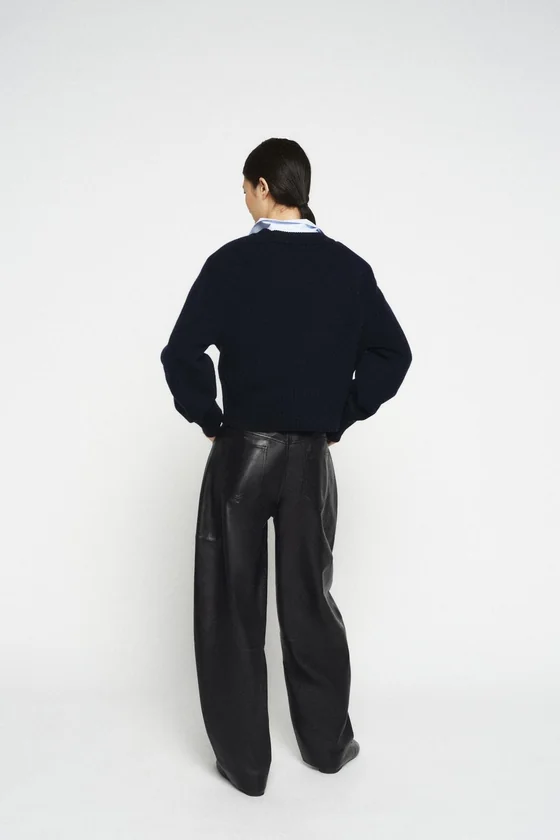БРЮКИ-БАРРЕЛЬ ИЗ КОЖИ ZW COLLECTION LIMITED EDITION