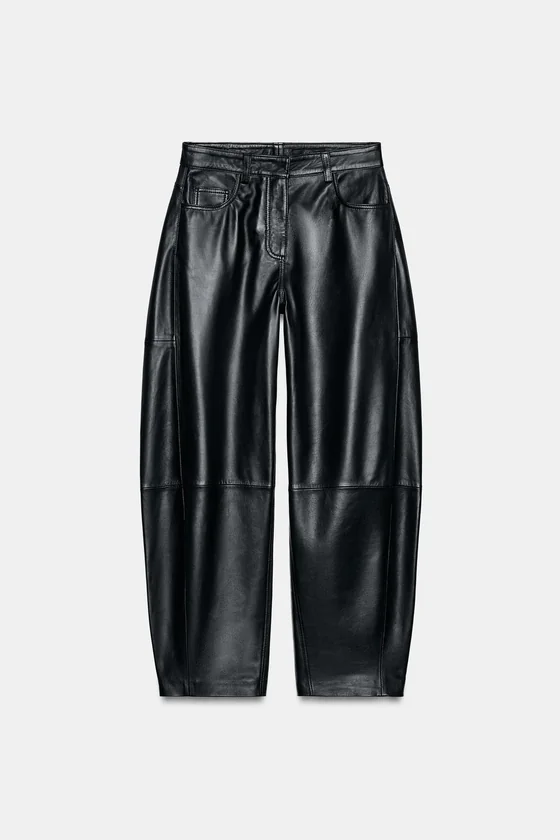 БРЮКИ-БАРРЕЛЬ ИЗ КОЖИ ZW COLLECTION LIMITED EDITION