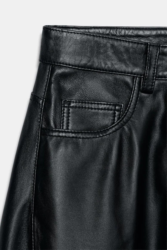 БРЮКИ-БАРРЕЛЬ ИЗ КОЖИ ZW COLLECTION LIMITED EDITION