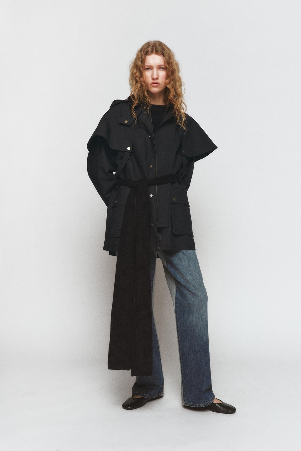 ТРЕНЧ С КОНТРАСТНЫМ ВОРОТНИКОМ И КАПЮШОНОМ — ZW COLLECTION LIMITED EDITION