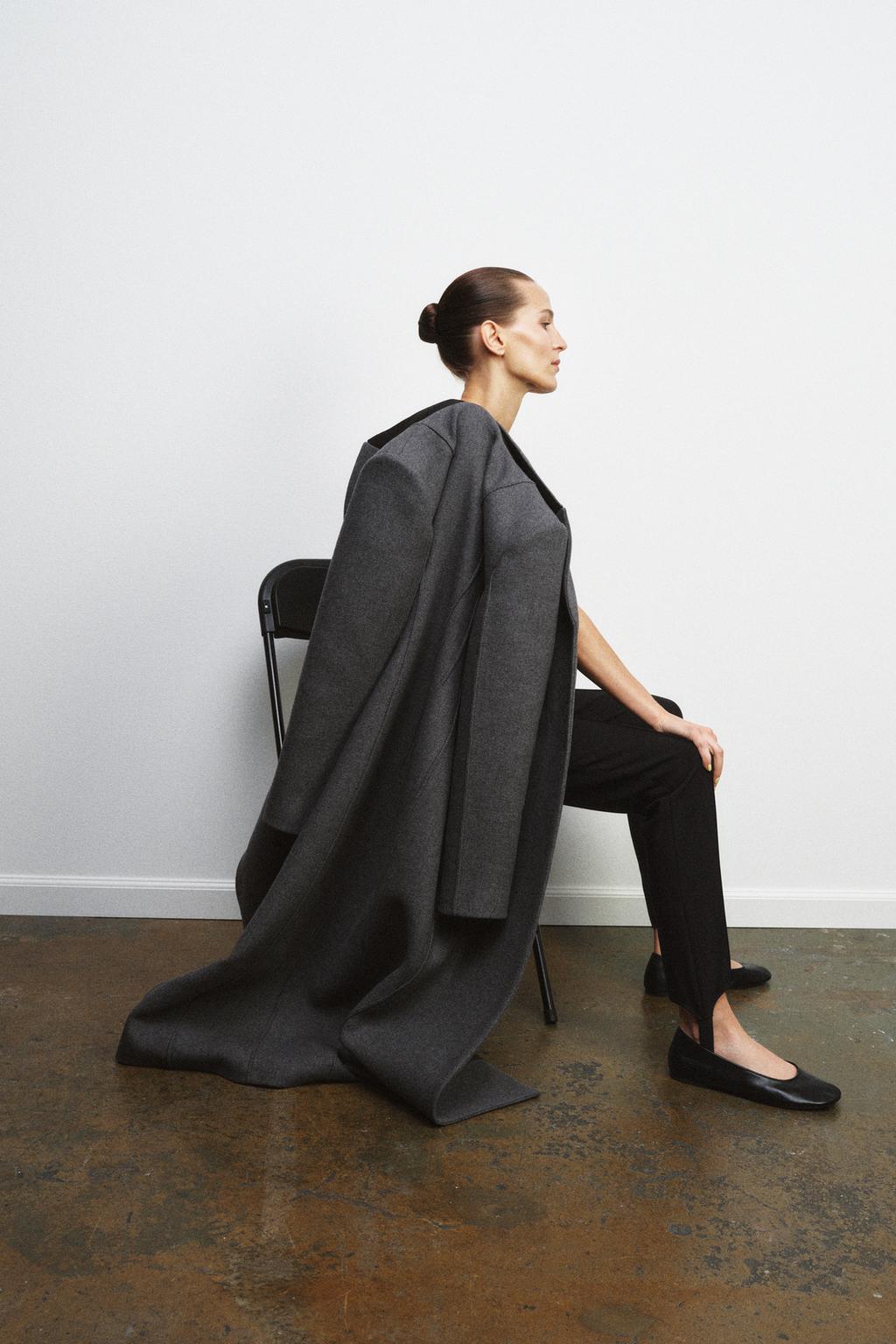 ПРИТАЛЕННОЕ ПАЛЬТО ИЗ ШЕРСТИ MANTECO — ZW COLLECTION LIMITED EDITION