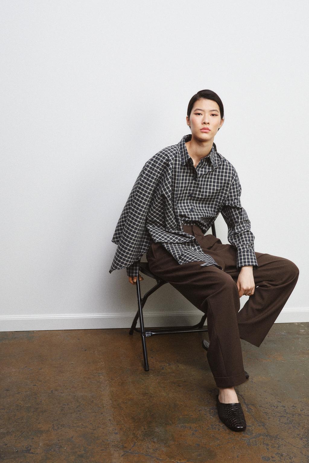 БРЮКИ С ЗАЩИПАМИ ИЗ ШЕРСТЯНОЙ СМЕСИ — ZW COLLECTION