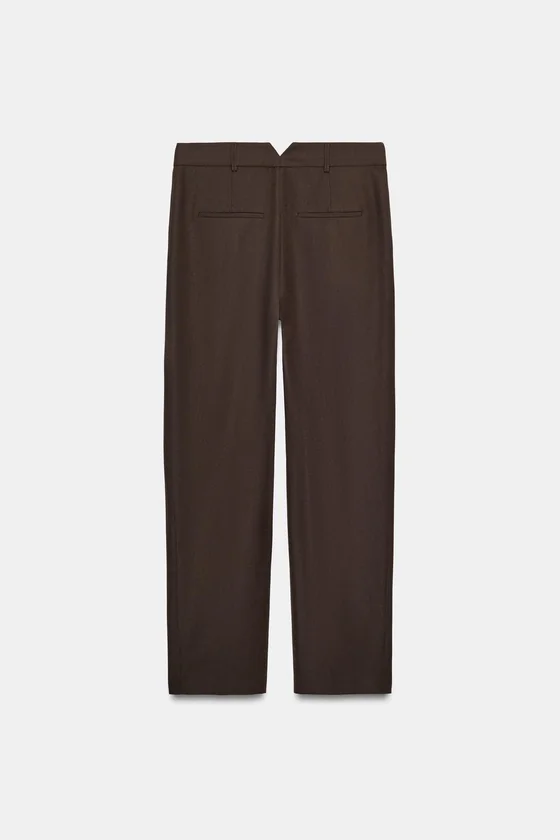 БРЮКИ С ЗАЩИПАМИ ИЗ ШЕРСТЯНОЙ СМЕСИ — ZW COLLECTION