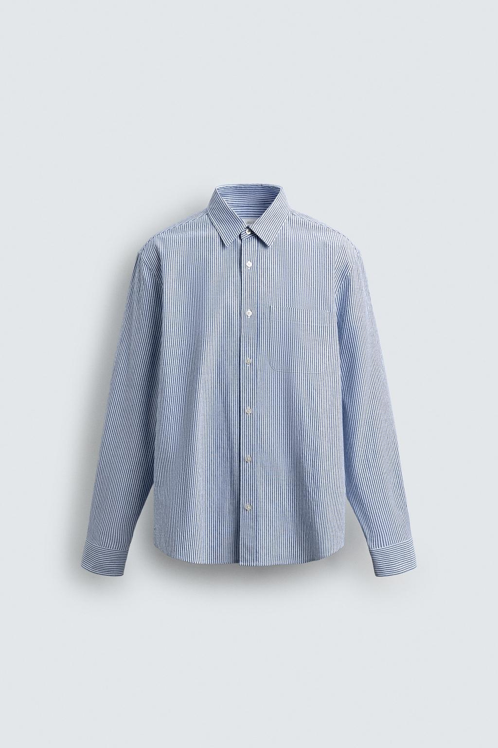 РУБАШКА В ПОЛОСКУ С ЖАТЫМ ЭФФЕКТОМ