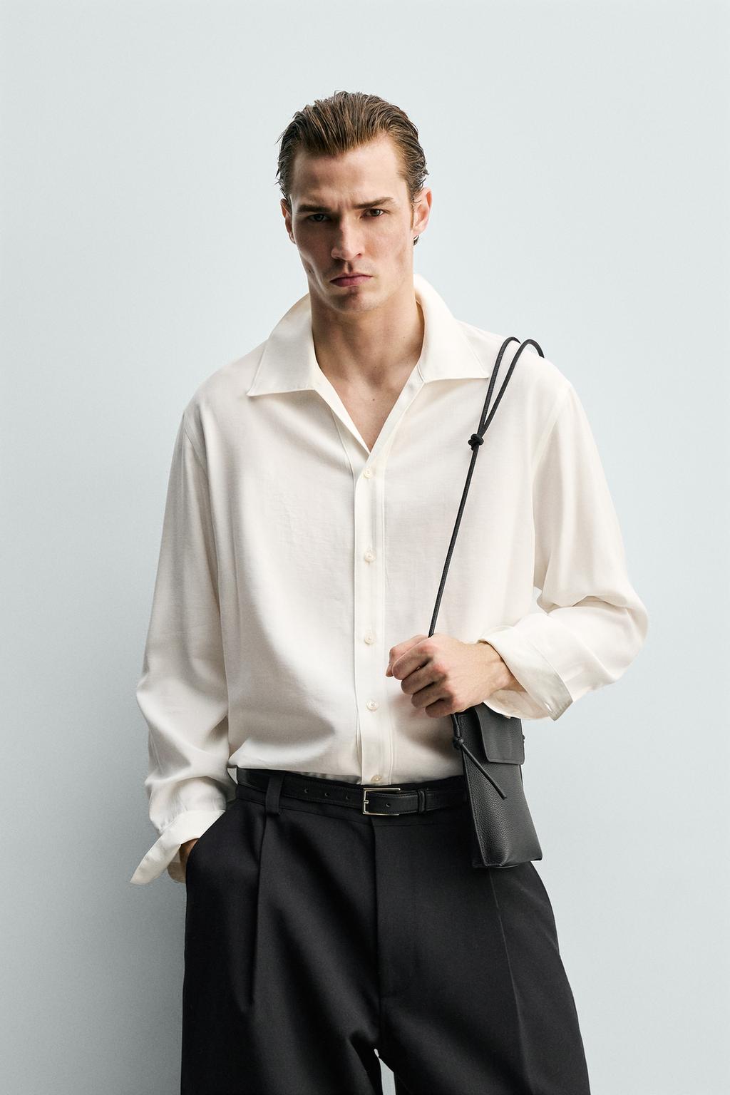 РУБАШКА RELAXED FIT СТРУЯЩЕГОСЯ ПОКРОЯ