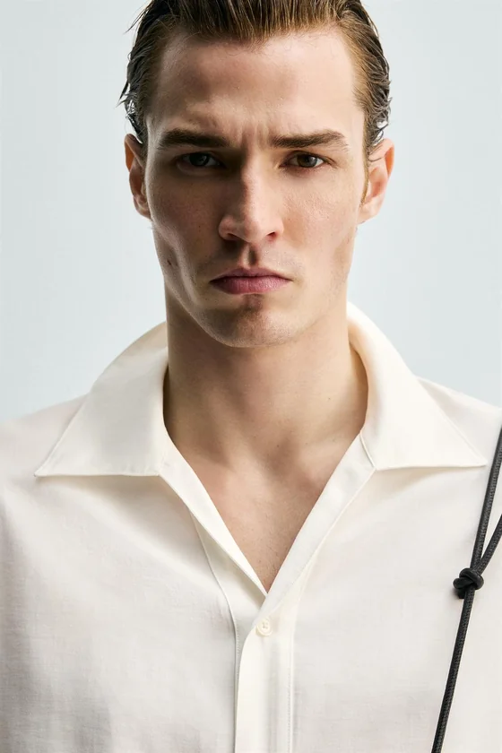 РУБАШКА RELAXED FIT СТРУЯЩЕГОСЯ ПОКРОЯ