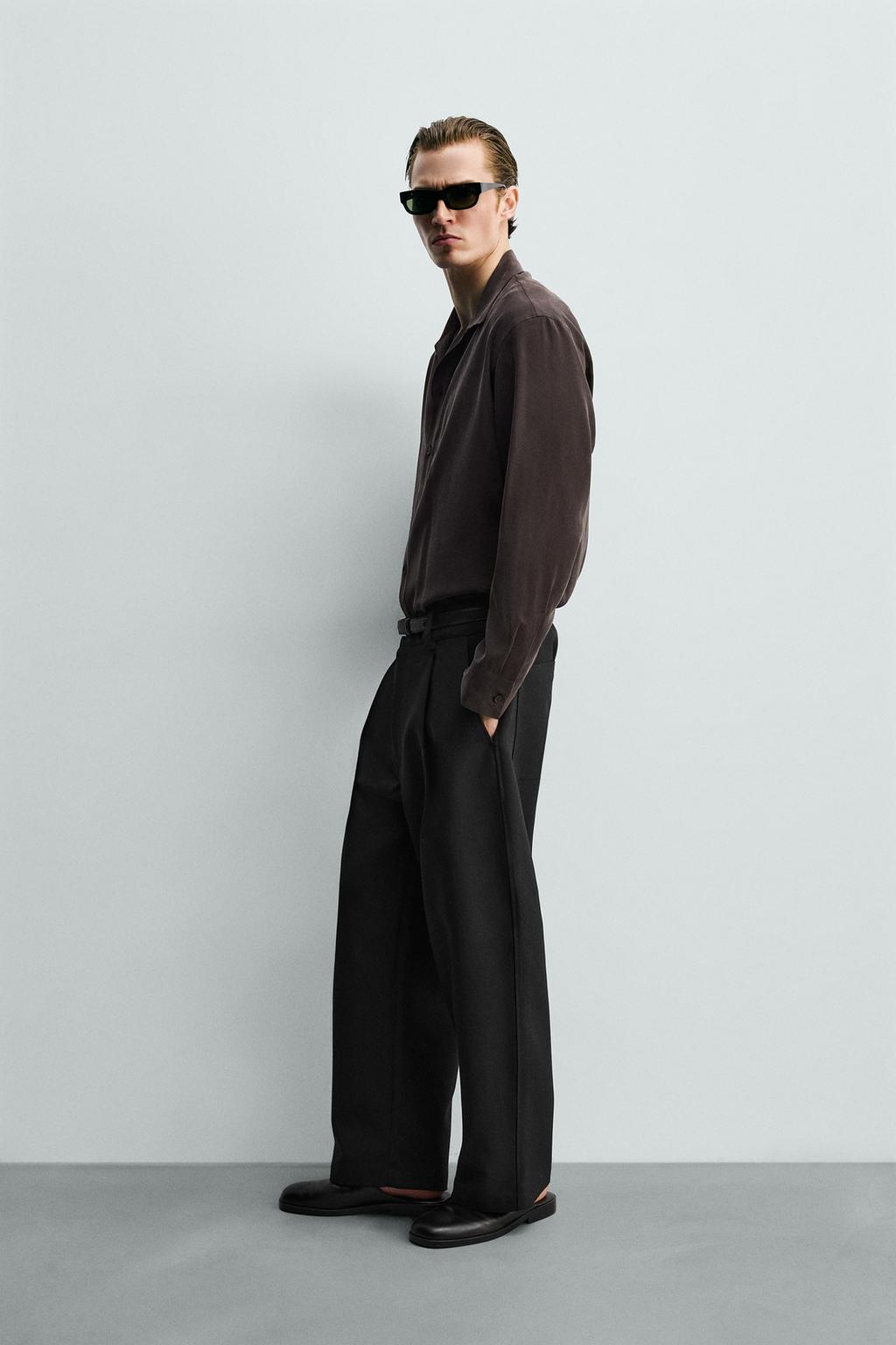 РУБАШКА RELAXED FIT ИЗ СТРУЯЩЕЙСЯ ТКАНИ