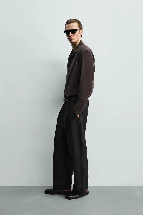 РУБАШКА RELAXED FIT ИЗ СТРУЯЩЕЙСЯ ТКАНИ