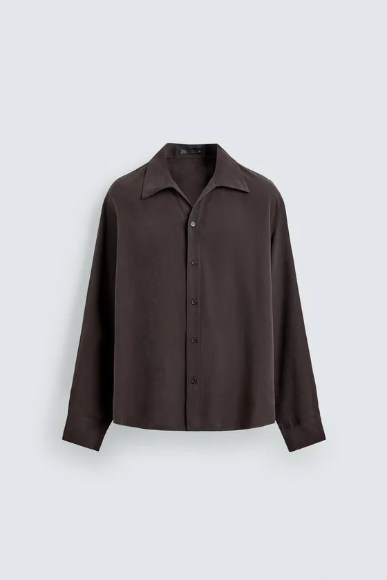 РУБАШКА RELAXED FIT ИЗ СТРУЯЩЕЙСЯ ТКАНИ