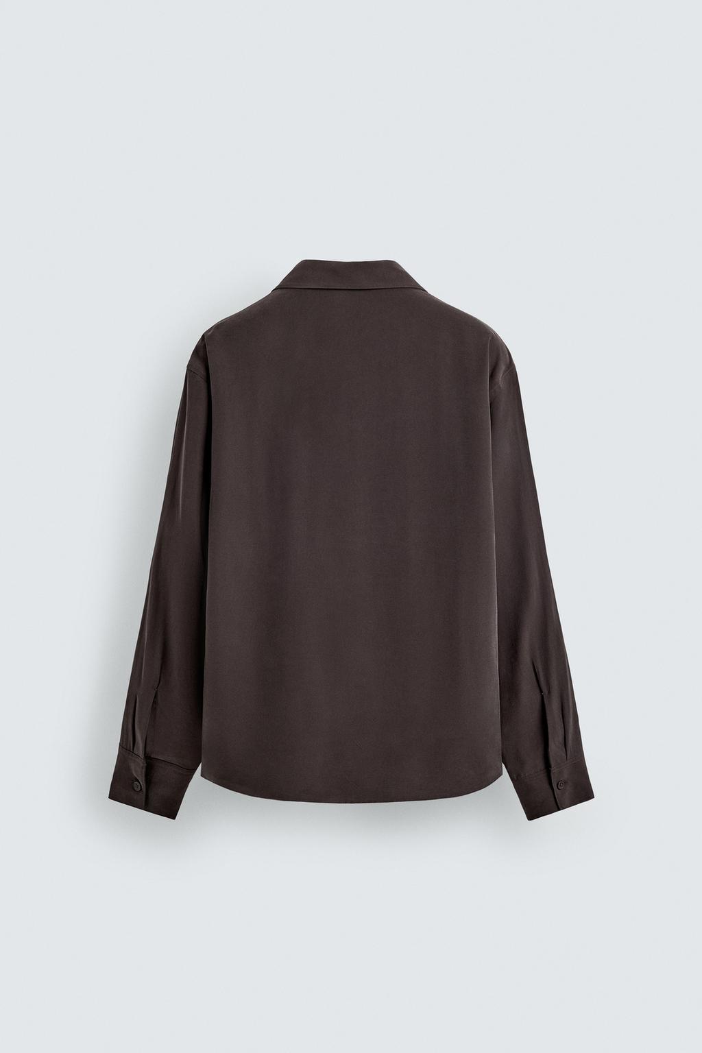 РУБАШКА RELAXED FIT ИЗ СТРУЯЩЕЙСЯ ТКАНИ