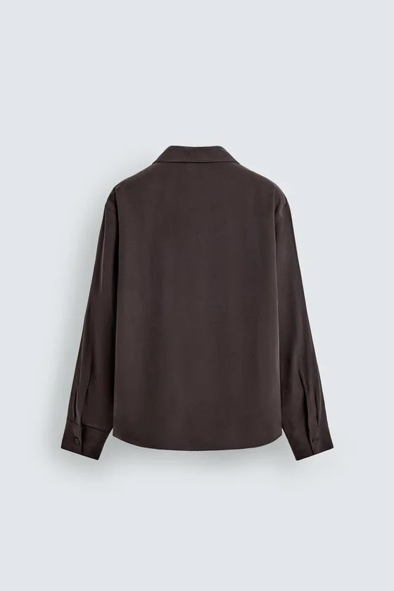 РУБАШКА RELAXED FIT ИЗ СТРУЯЩЕЙСЯ ТКАНИ