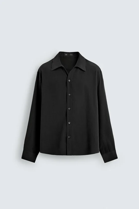 РУБАШКА RELAXED FIT ИЗ СТРУЯЩЕЙСЯ ТКАНИ