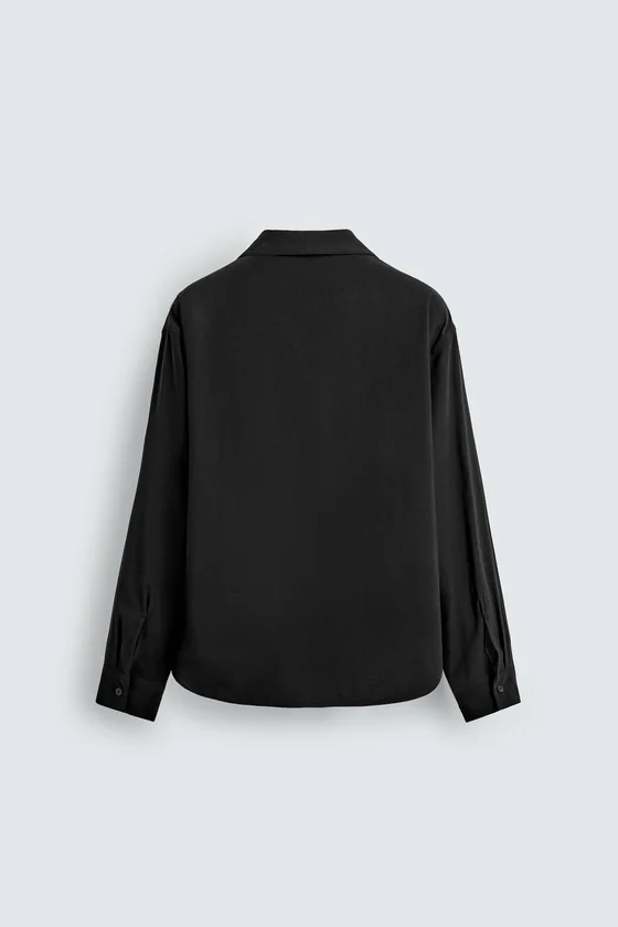 РУБАШКА RELAXED FIT ИЗ СТРУЯЩЕЙСЯ ТКАНИ