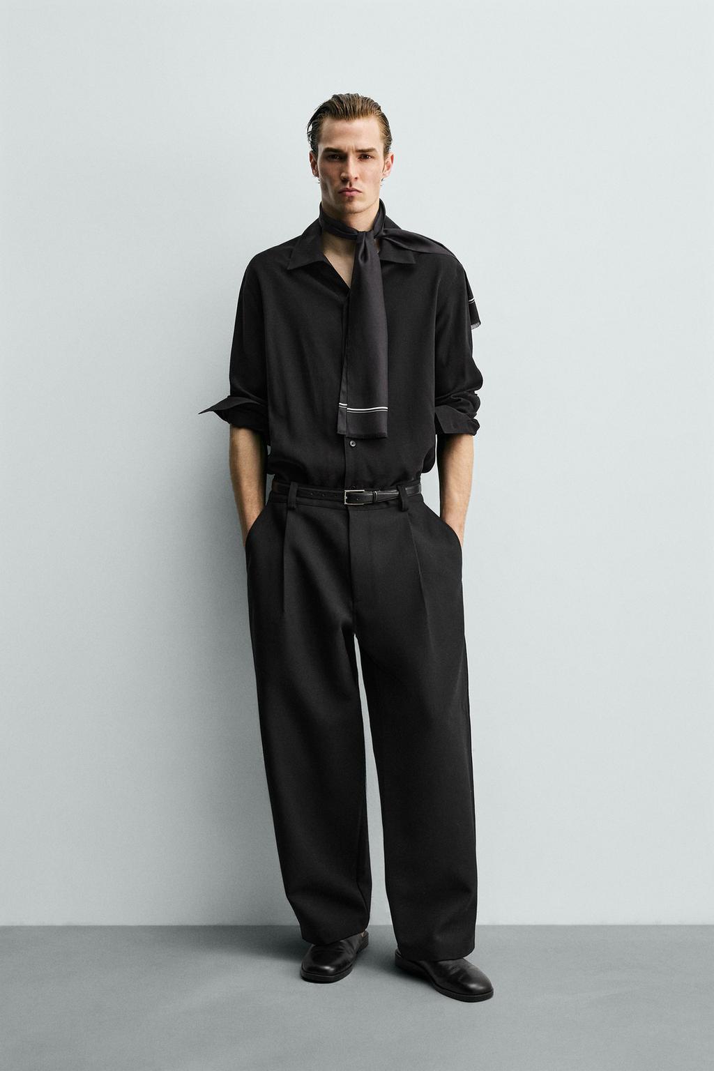 РУБАШКА RELAXED FIT ИЗ СТРУЯЩЕЙСЯ ТКАНИ