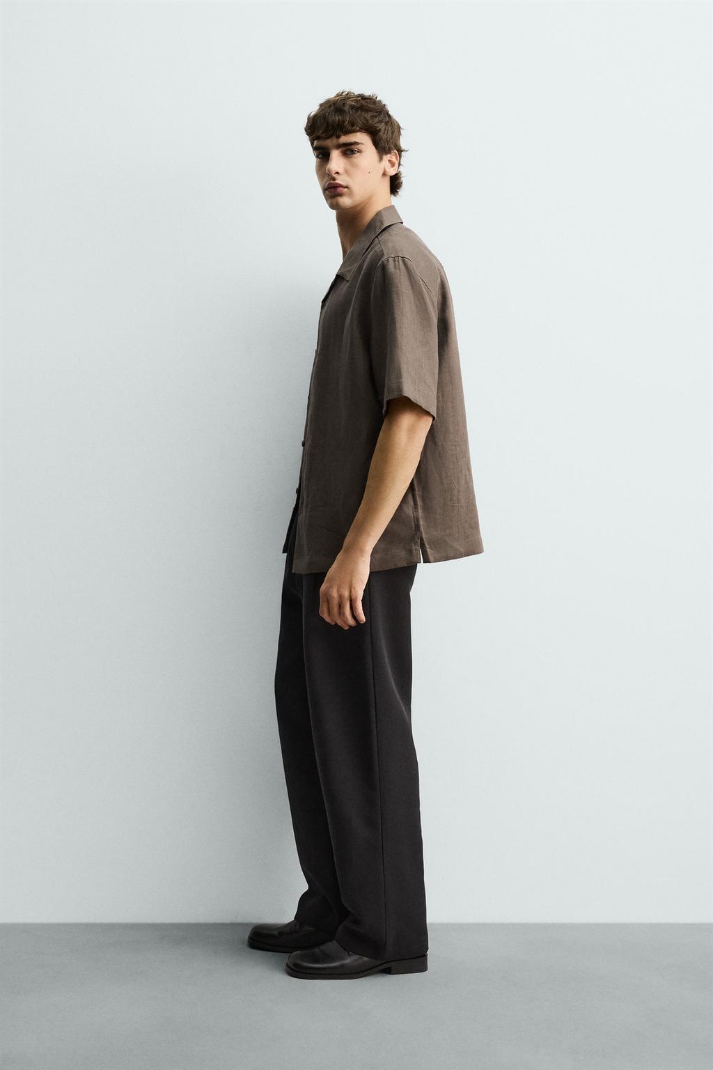 РУБАШКА СВОБОДНОГО КРОЯ ИЗ 100% ЛЬНА