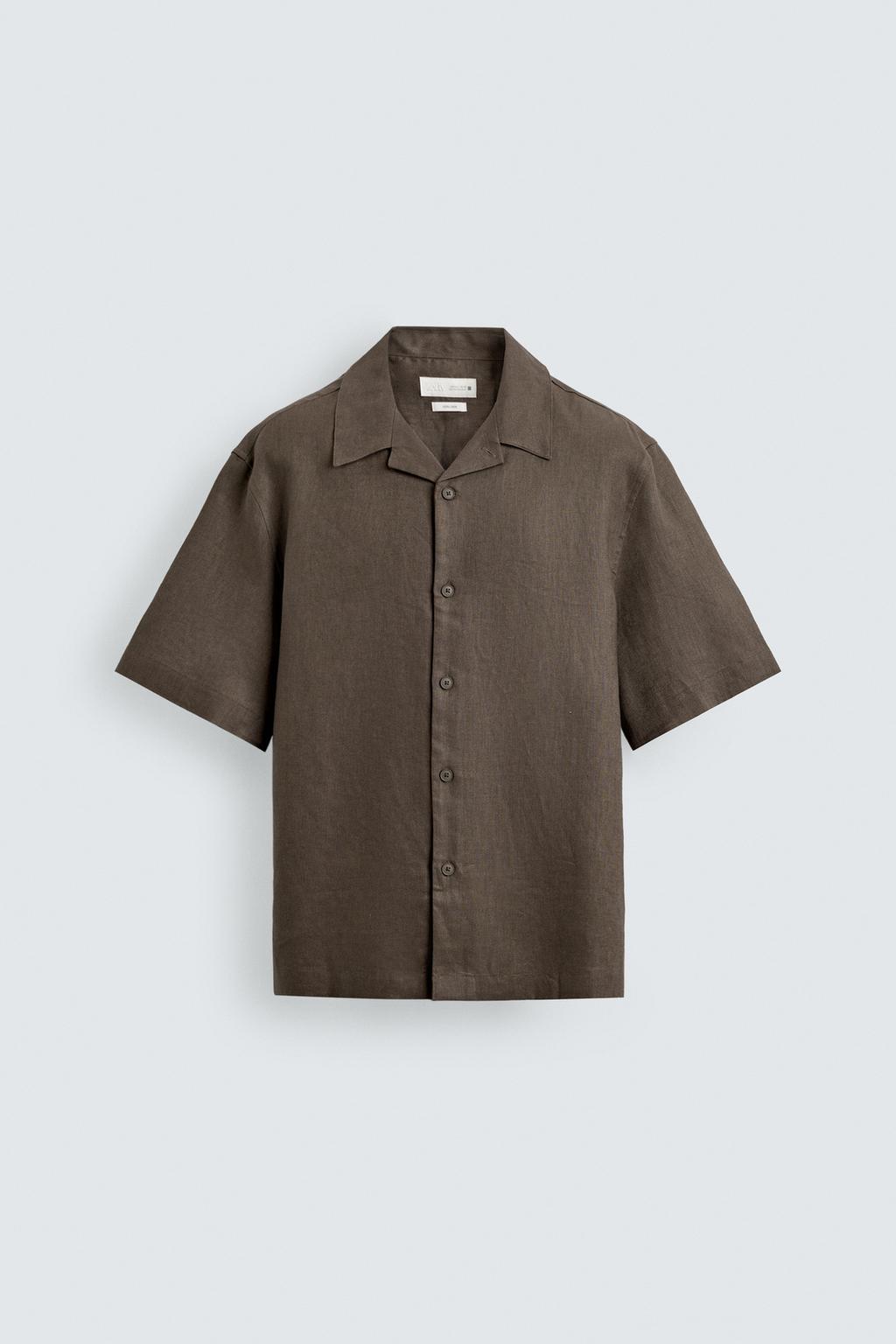 РУБАШКА СВОБОДНОГО КРОЯ ИЗ 100% ЛЬНА