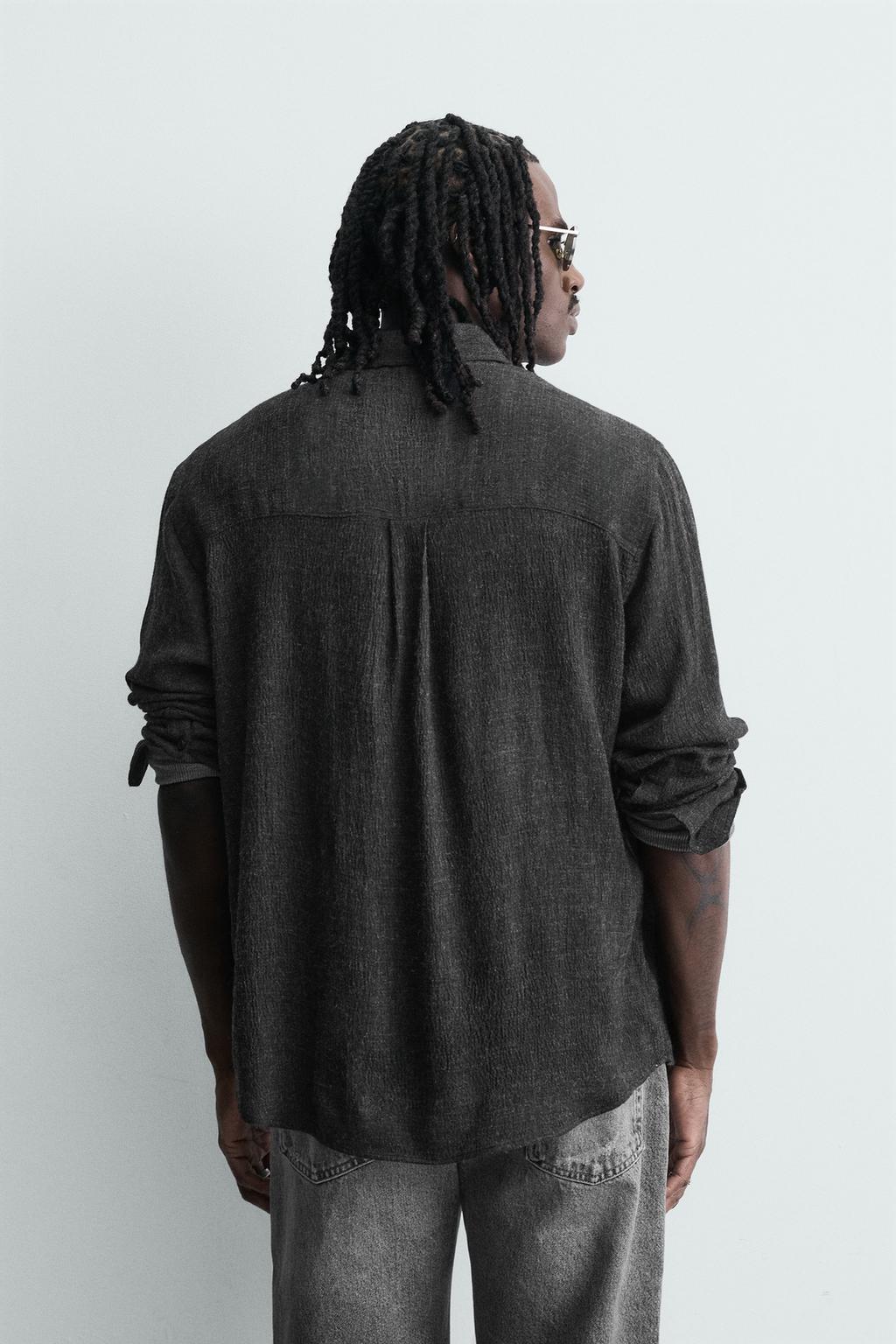 РУБАШКА RELAXED FIT ИЗ СТРУЯЩЕЙСЯ ТКАНИ