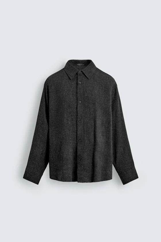 РУБАШКА RELAXED FIT ИЗ СТРУЯЩЕЙСЯ ТКАНИ