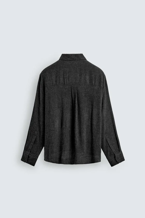 РУБАШКА RELAXED FIT ИЗ СТРУЯЩЕЙСЯ ТКАНИ
