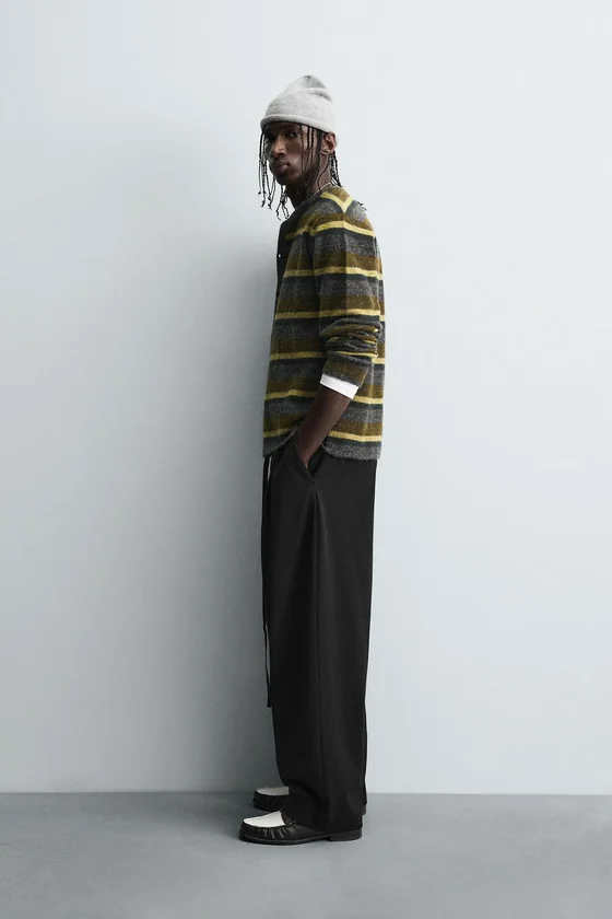 БРЮКИ BALLOON FIT С ЗАЩИПАМИ И ПОЯСОМ