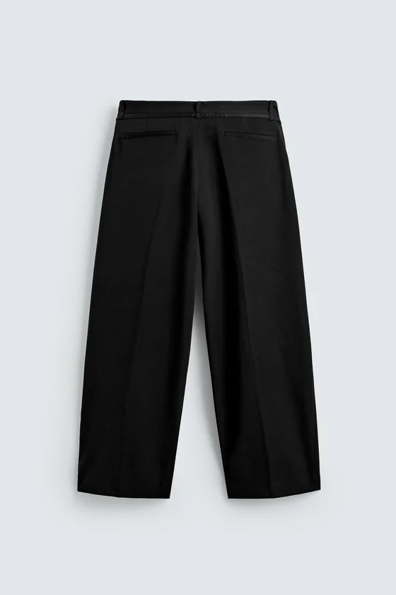 БРЮКИ BALLOON FIT С ЗАЩИПАМИ И ПОЯСОМ
