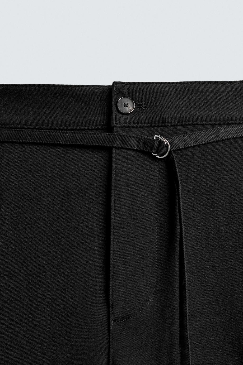 БРЮКИ BALLOON FIT С ЗАЩИПАМИ И ПОЯСОМ