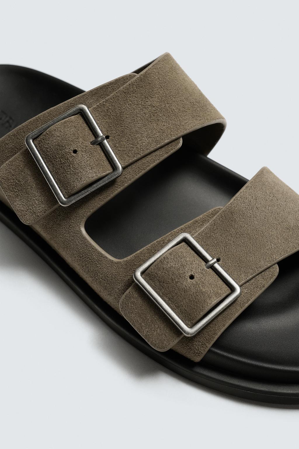 КОЖАНЫЕ САНДАЛИИ С ДВОЙНЫМ РЕМЕШКОМ