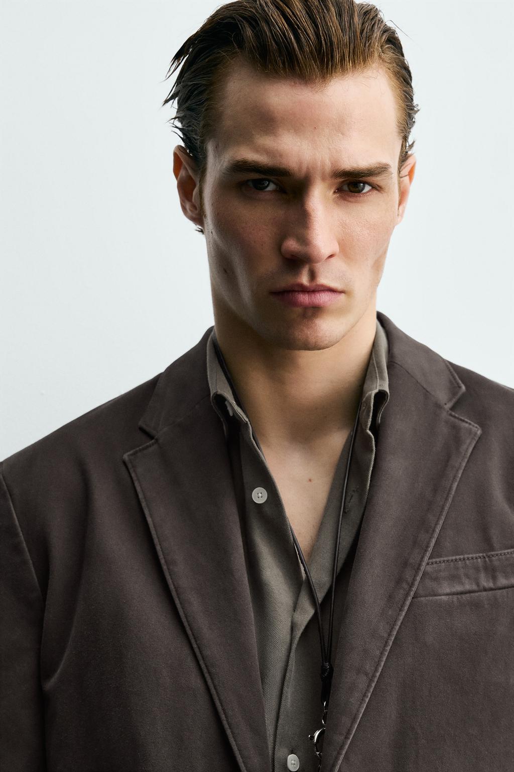 БЛЕЙЗЕР КОСТЮМНЫЙ С ЭФФЕКТОМ ПОТЕРТОСТИ