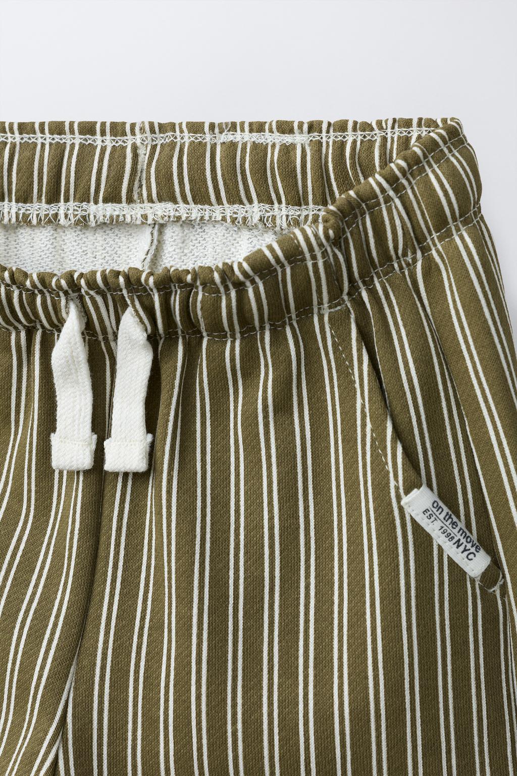 БРЮКИ ИЗ МЯГКОЙ ТКАНИ В ПОЛОСКУ