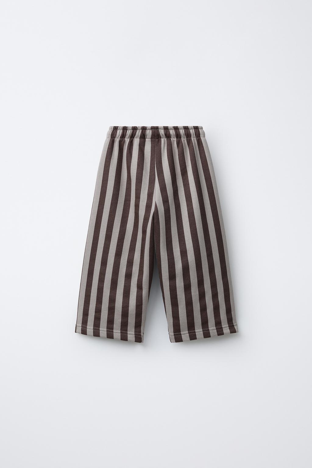 БРЮКИ ИЗ МЯГКОЙ ТКАНИ В ПОЛОСКУ