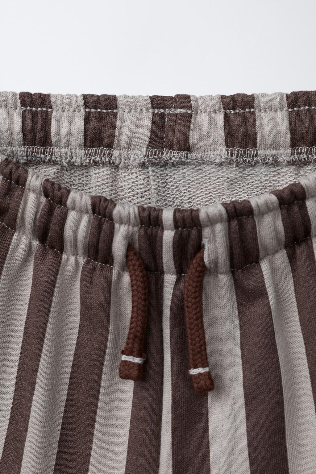 БРЮКИ ИЗ МЯГКОЙ ТКАНИ В ПОЛОСКУ