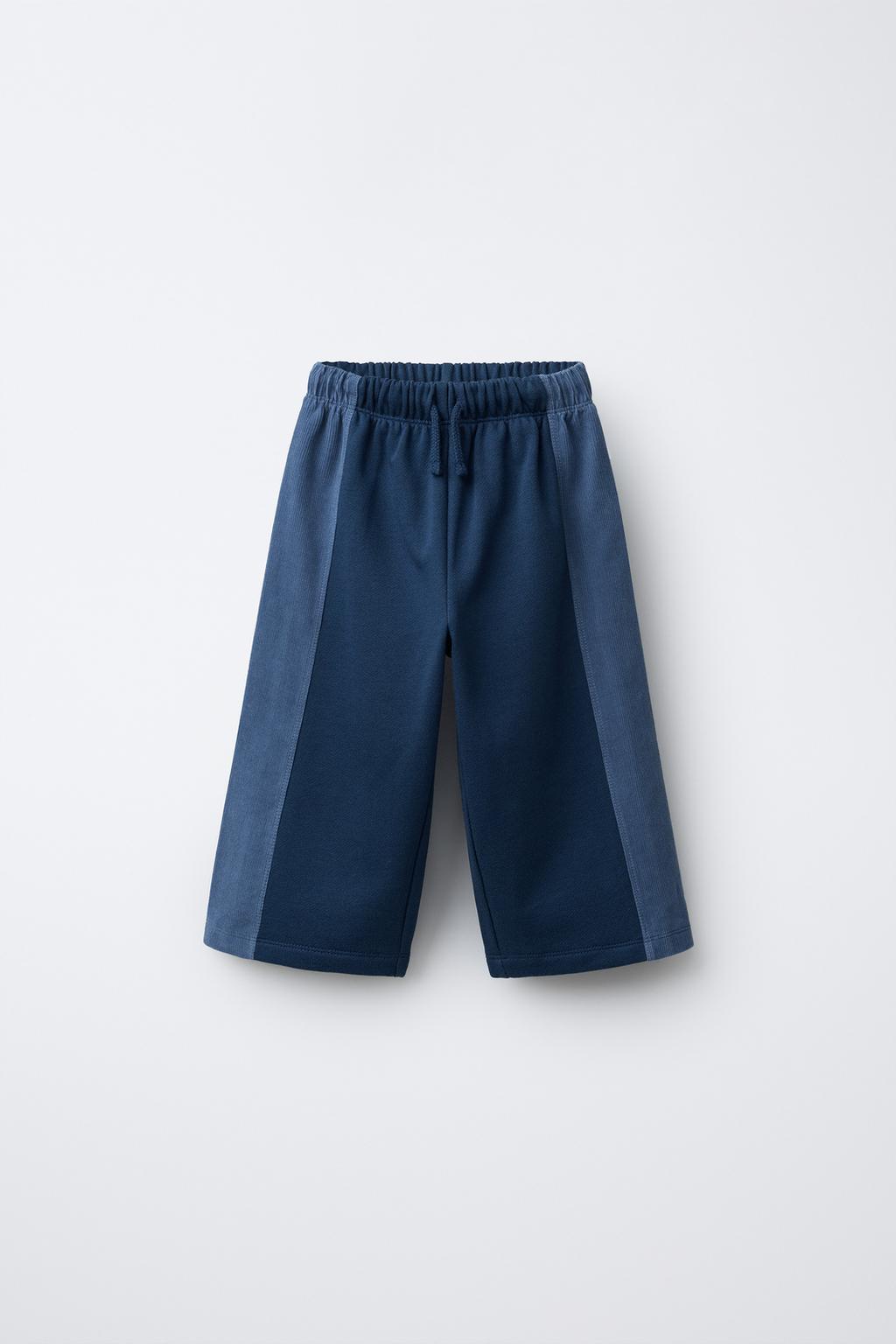 ПРЯМЫЕ БРЮКИ ИЗ МЯГКОЙ ТКАНИ С БОКОВЫМИ ПОЛОСАМИ ИЗ ВЕЛЬВЕТА