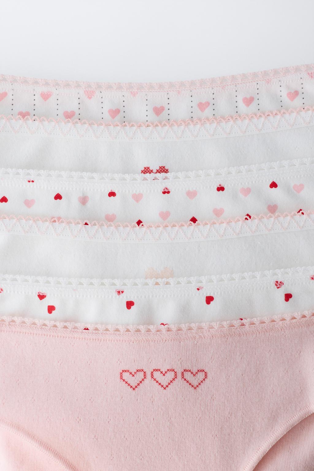 6–14 ЛЕТ/ НАБОР ИЗ ШЕСТИ ТРУСОВ С ПРИНТОМ «СЕРДЕЧКИ»