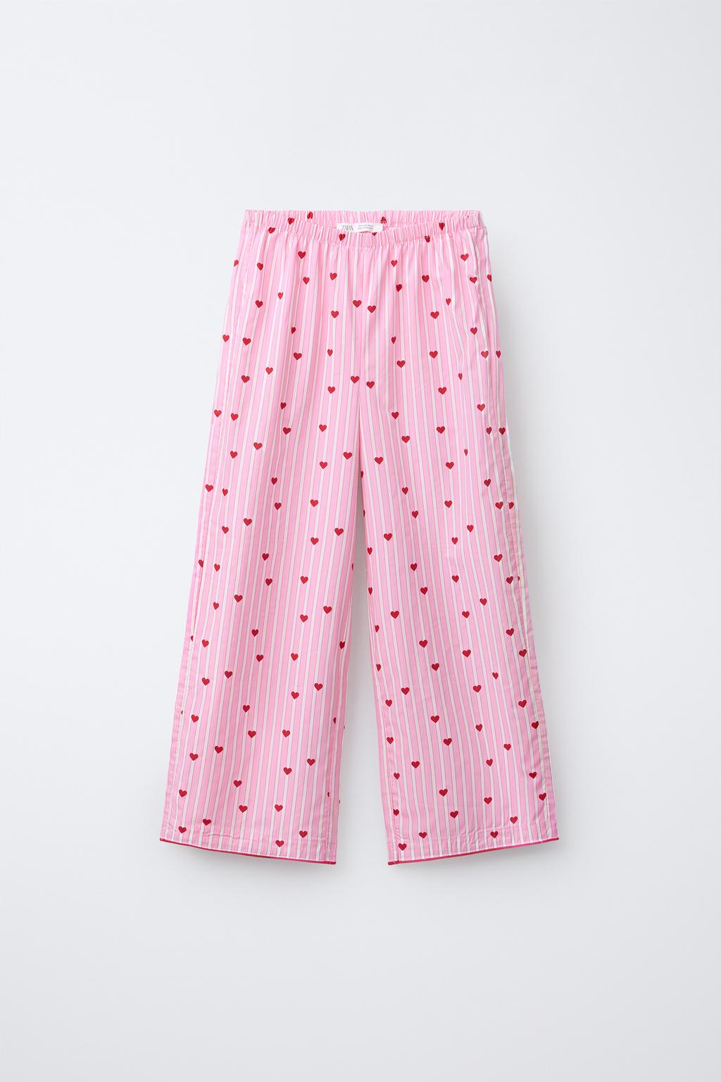 6-14 ЛЕТ/ КОМБИНИРОВАННАЯ ПИЖАМА В ПОЛОСКУ С СЕРДЦАМИ