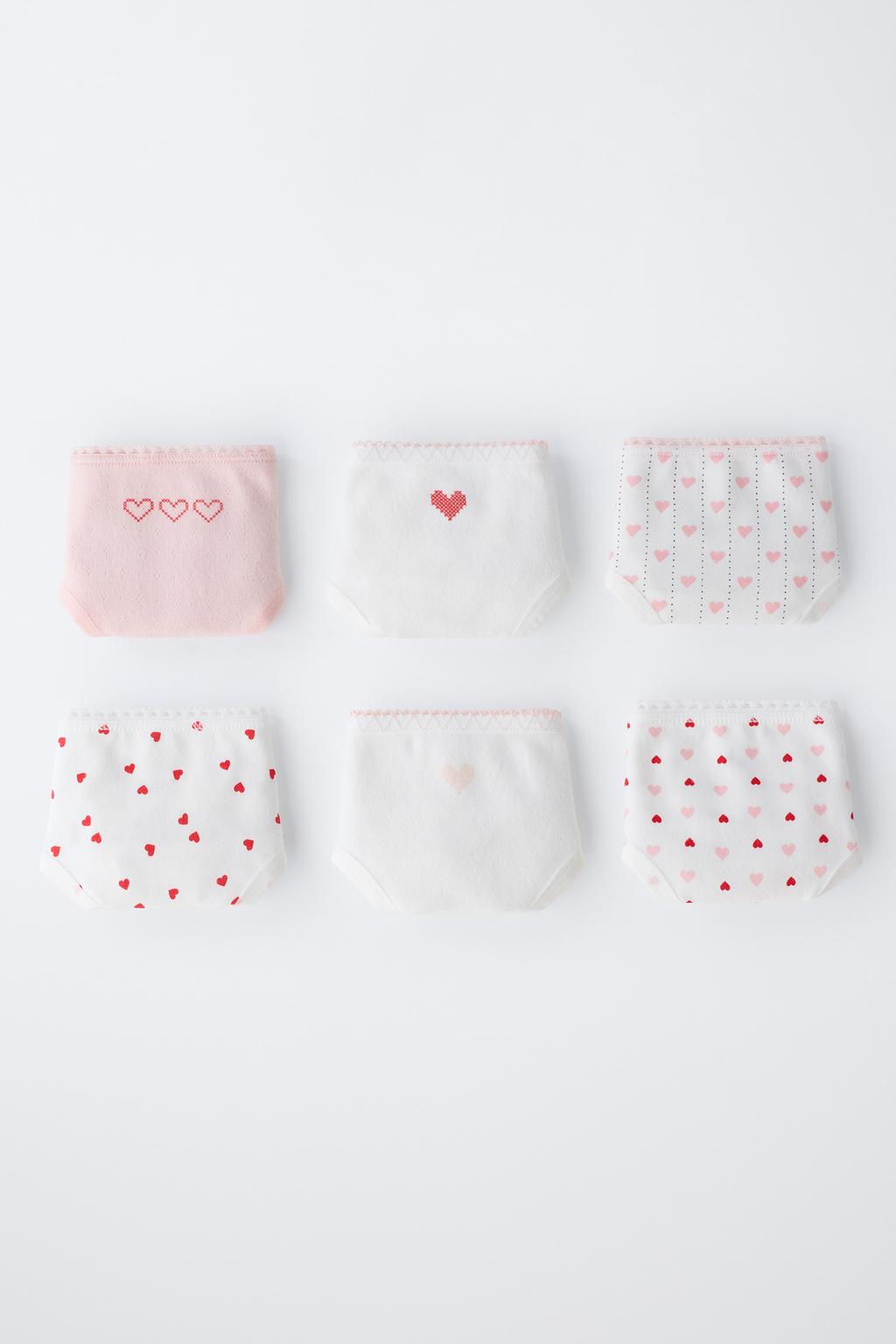 1,5–6 ЛЕТ/ НАБОР ИЗ ШЕСТИ ТРУСОВ С ПРИНТОМ «СЕРДЦА»