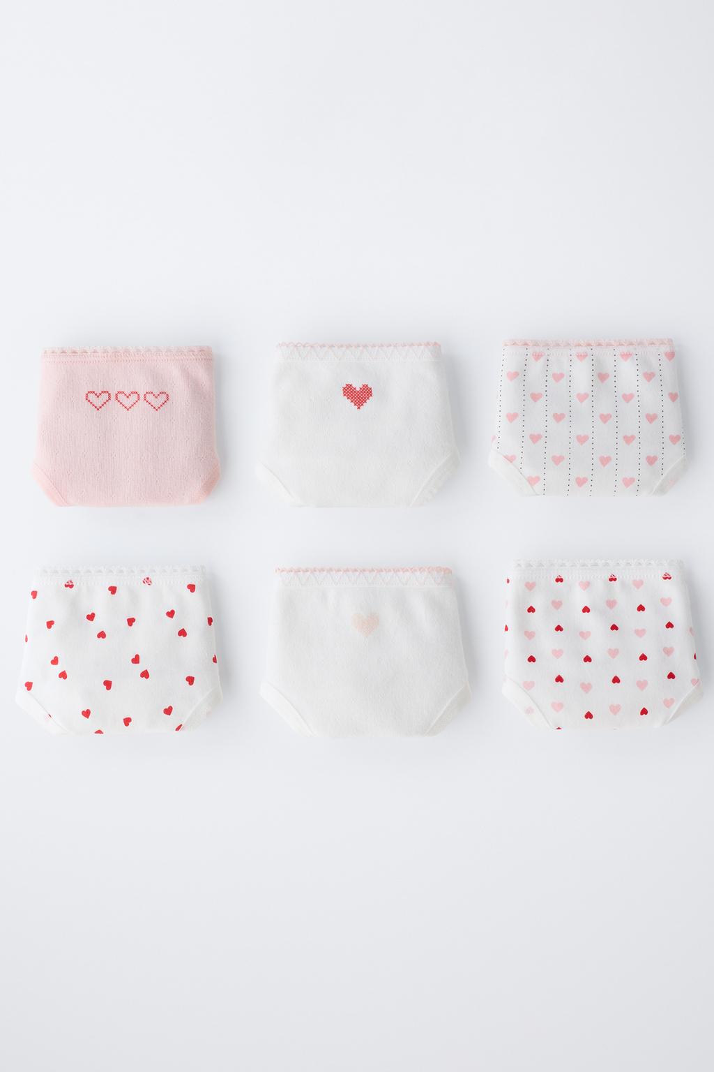 1,5–6 ЛЕТ/ НАБОР ИЗ ШЕСТИ ТРУСОВ С ПРИНТОМ «СЕРДЦА»
