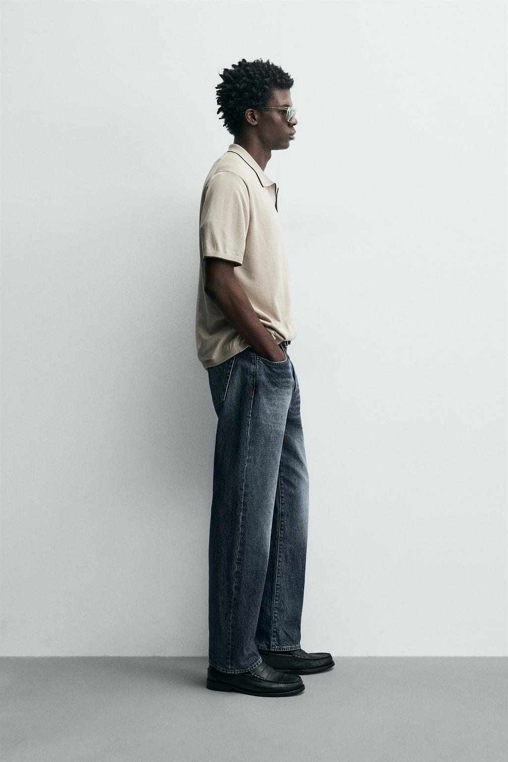 Поло из контрастного вязаного ребра